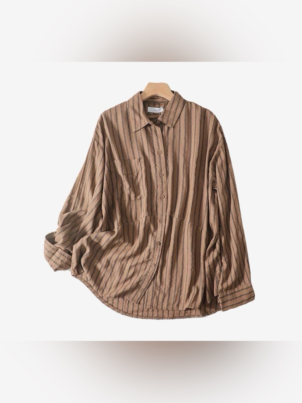 Uniqlo Brown Striped Casual Button-Down Shirt